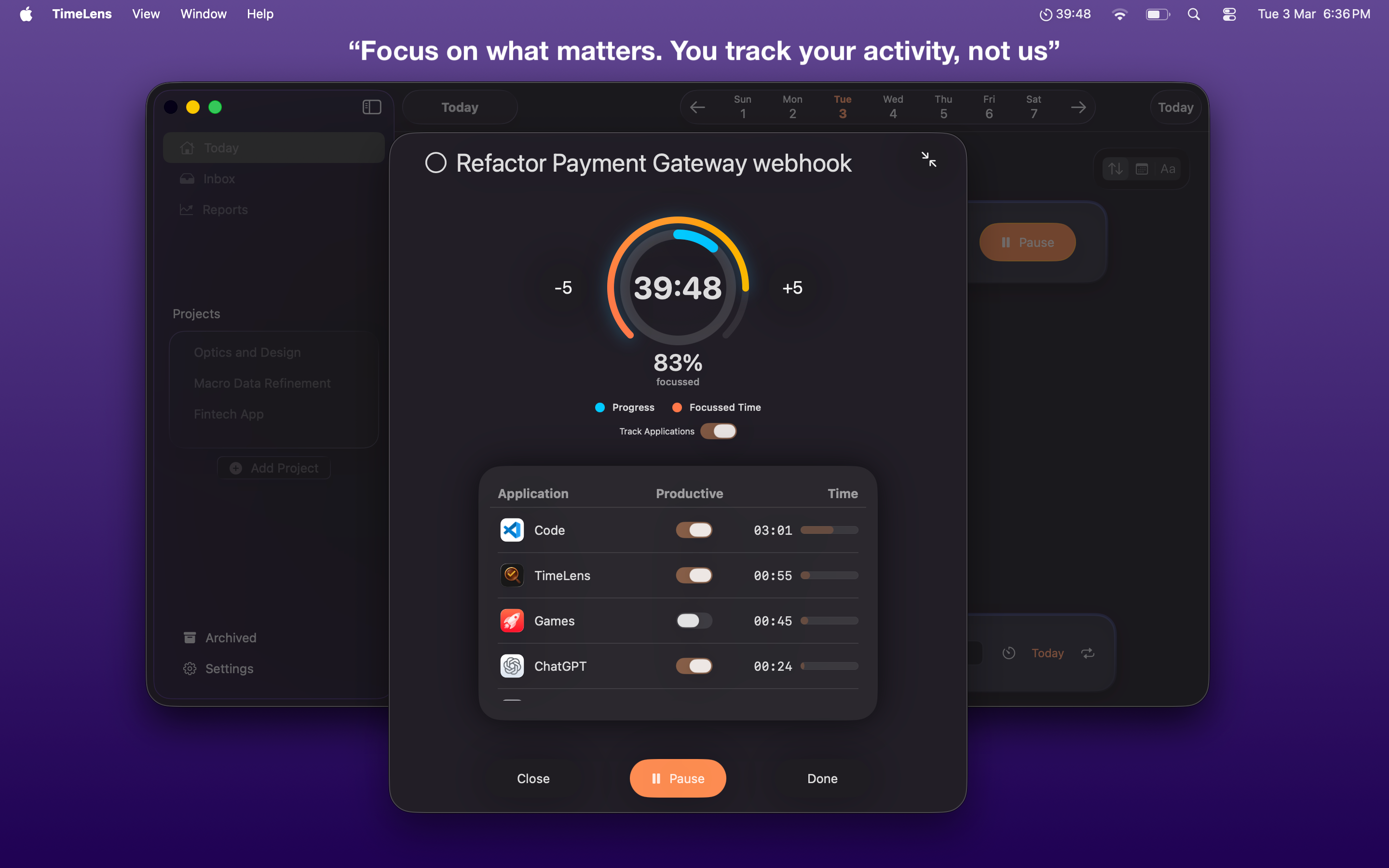 TimeLens screenshot 2